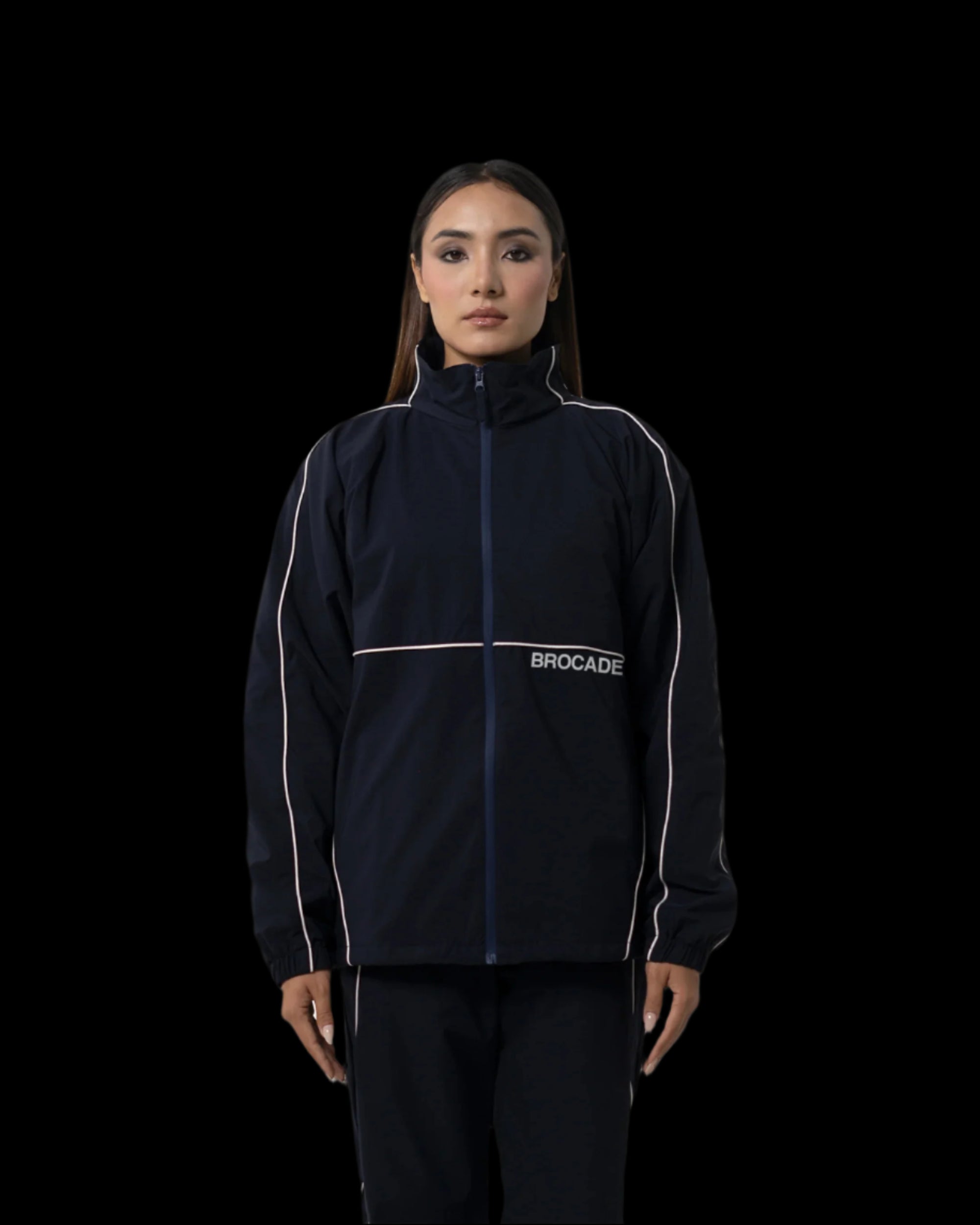 TRICOLOR PIPED ELEGANCE JACKET BLUE