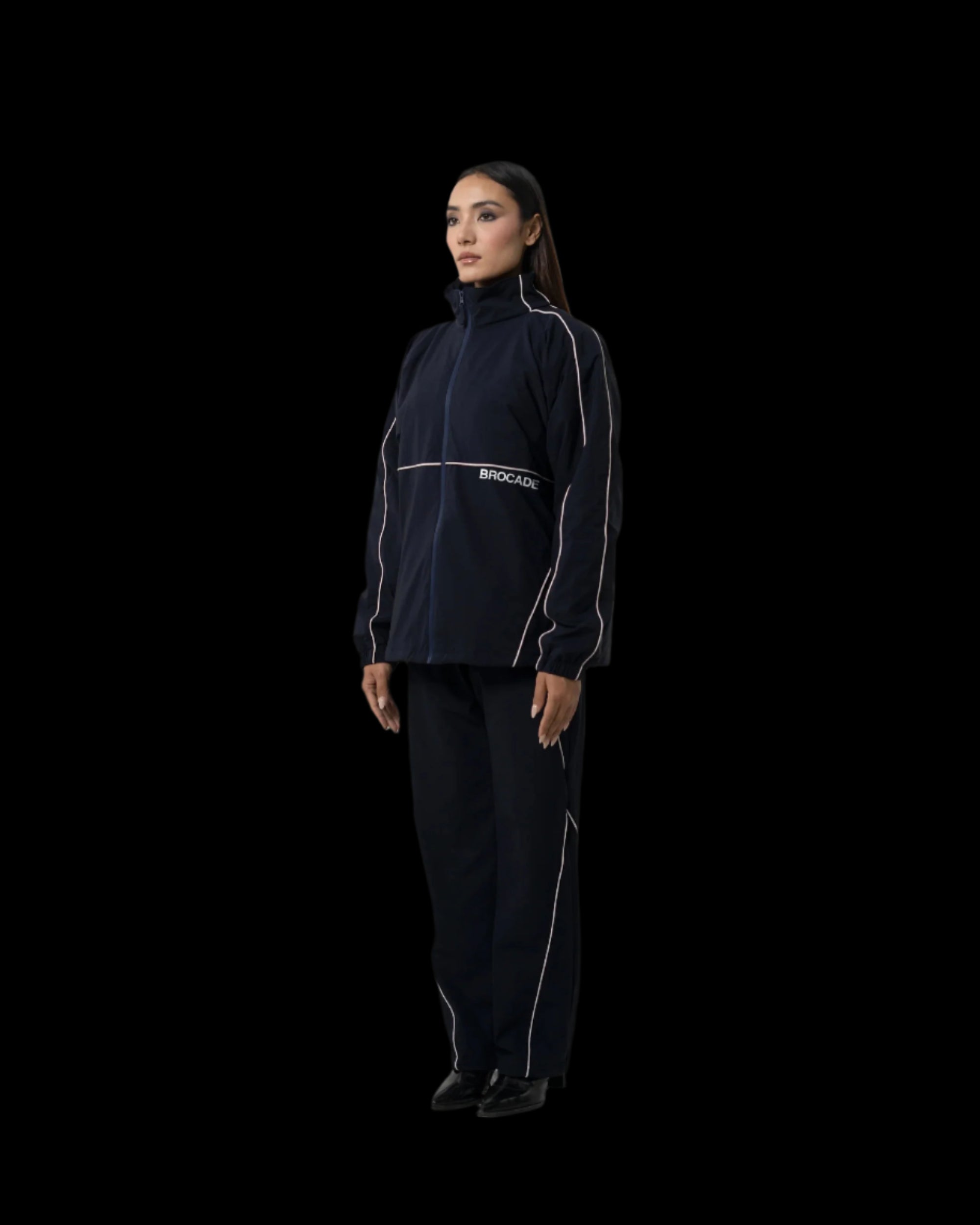 TRICOLOR PIPED ELEGANCE JACKET BLUE