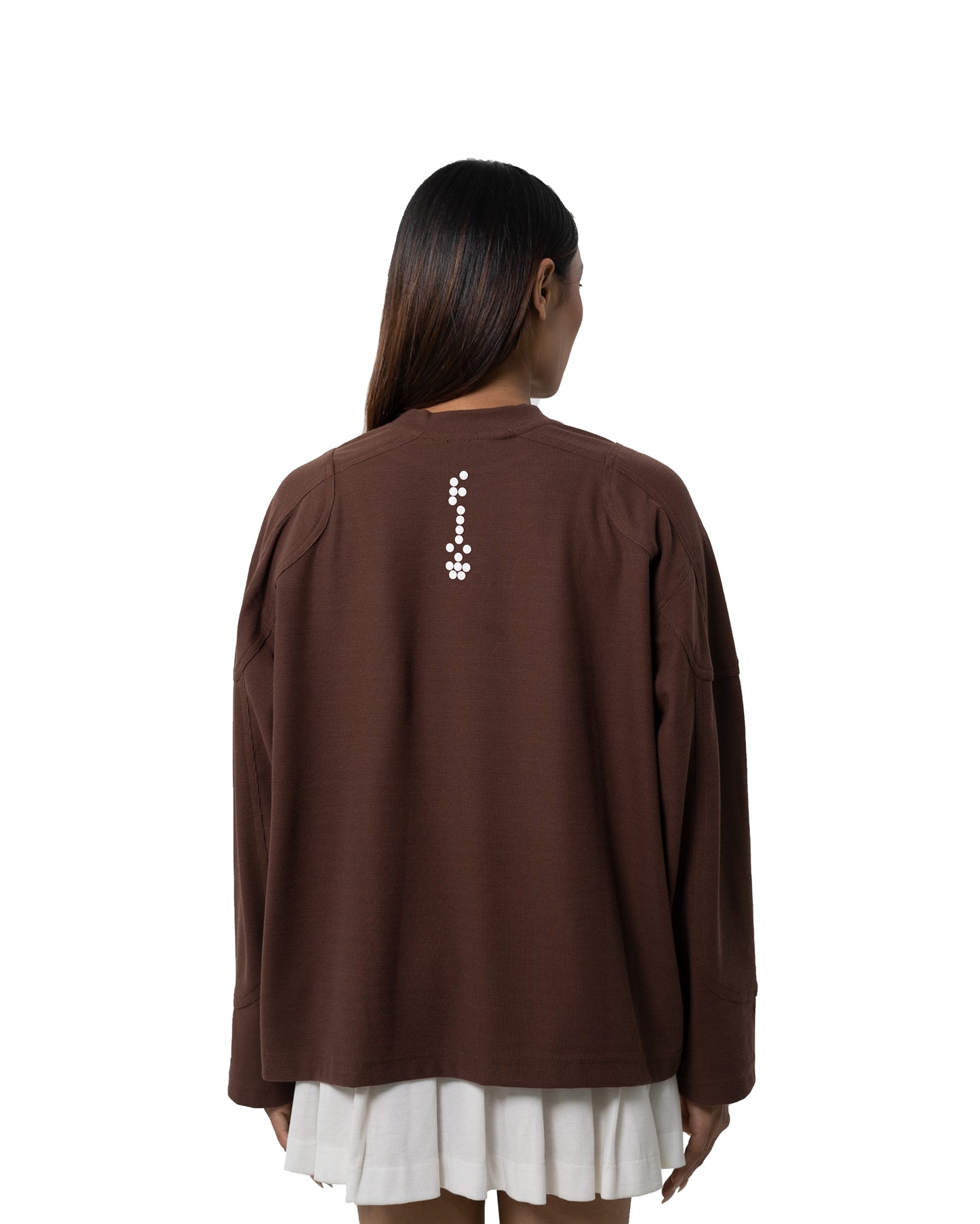 SEAMLINE SLEEVE SWEATSHIRT BROWN