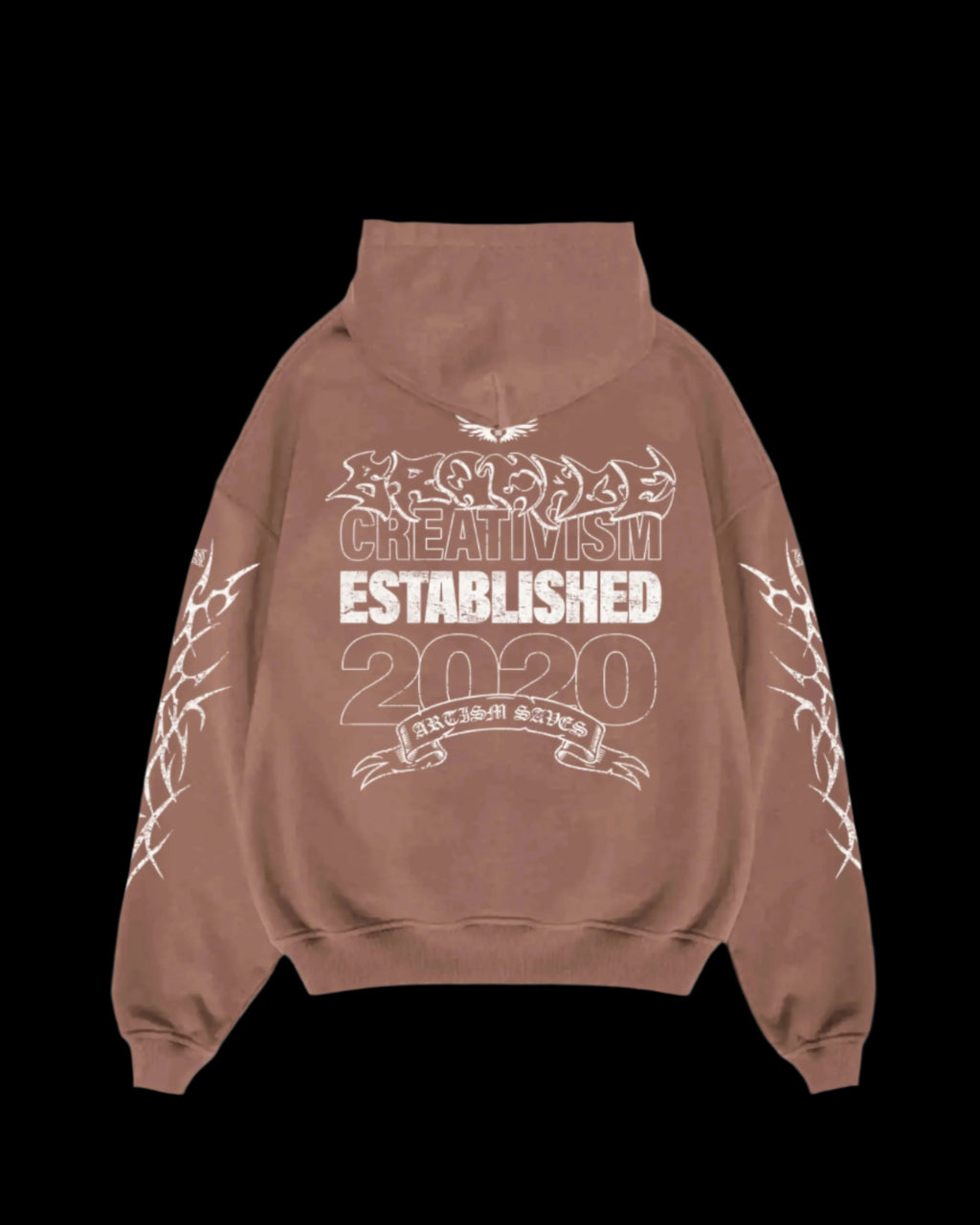 Brown Creativism Hoodie Back