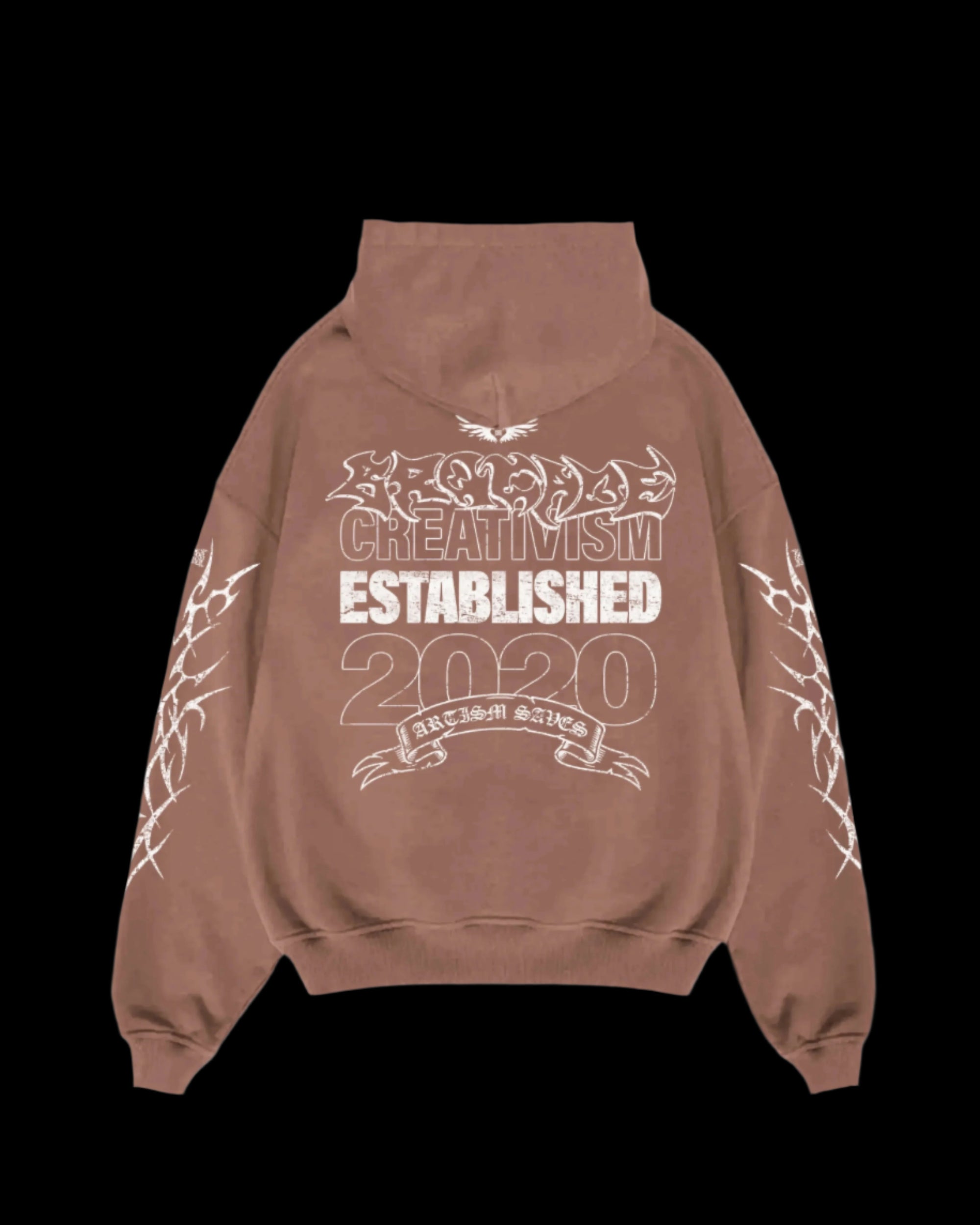 Brown Creativism Hoodie Back