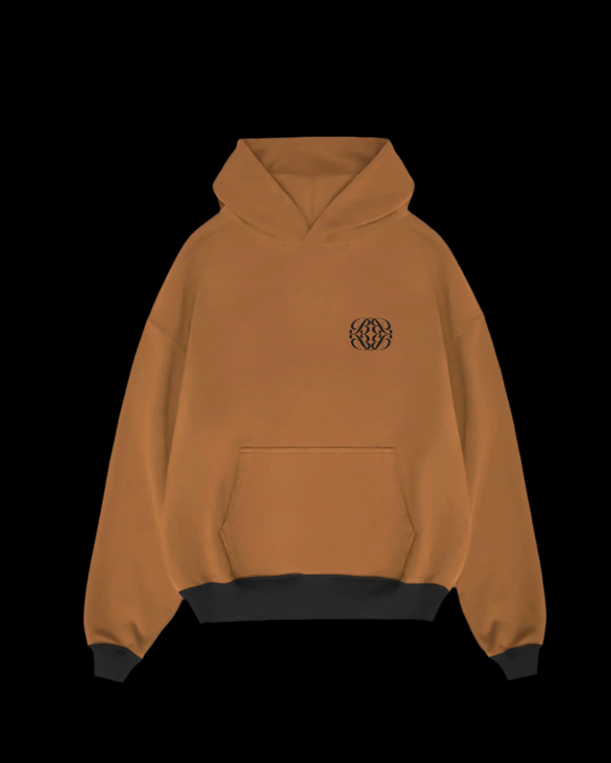 Beige Sude Hoodie Front