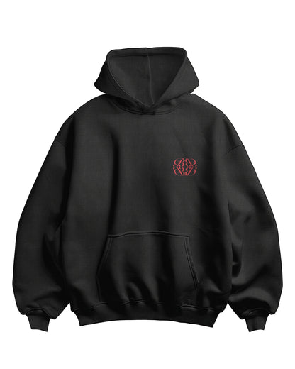 BLACK SUED HOODIE