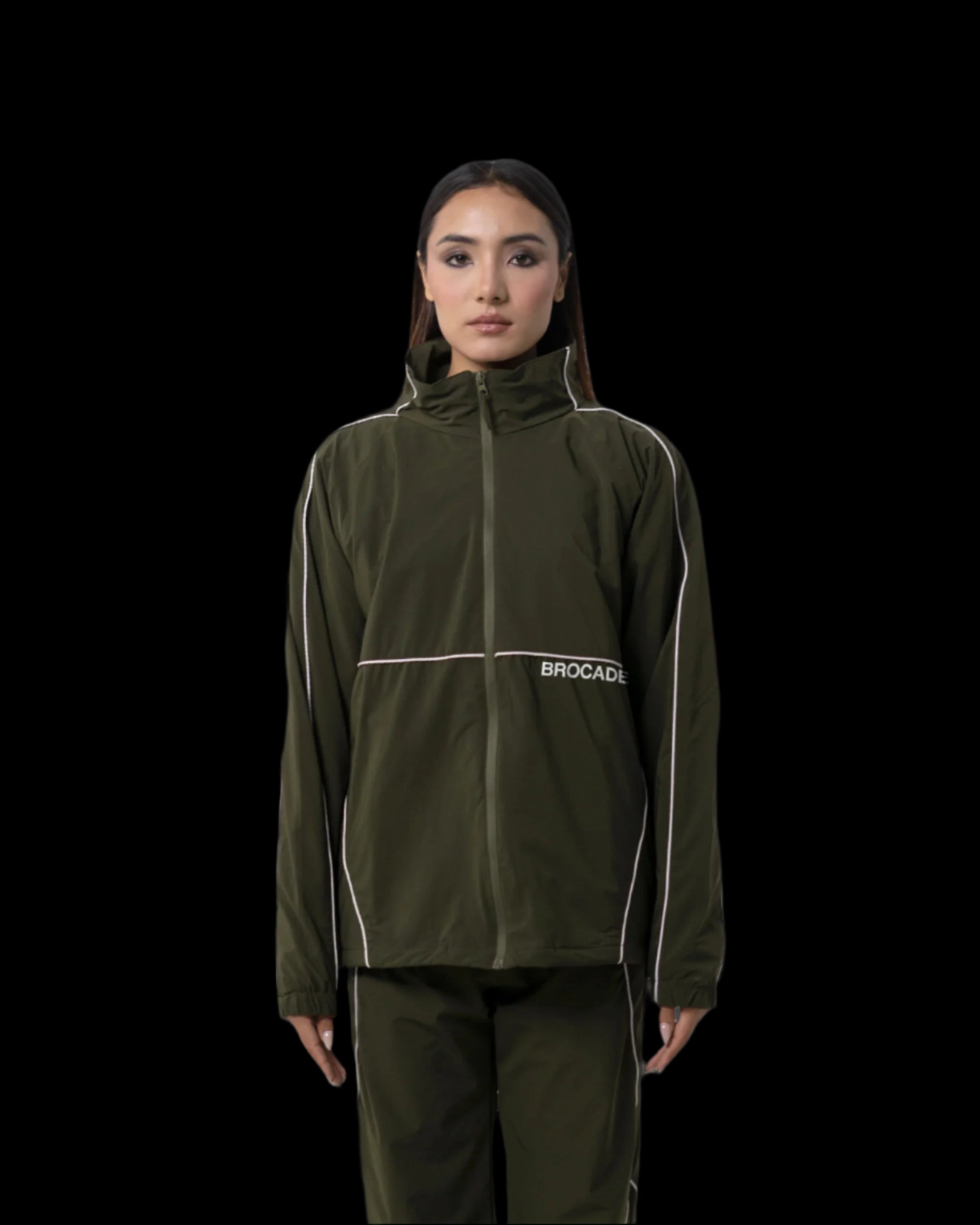 TRICOLOR PIPED ELEGANCE JACKET GREEN