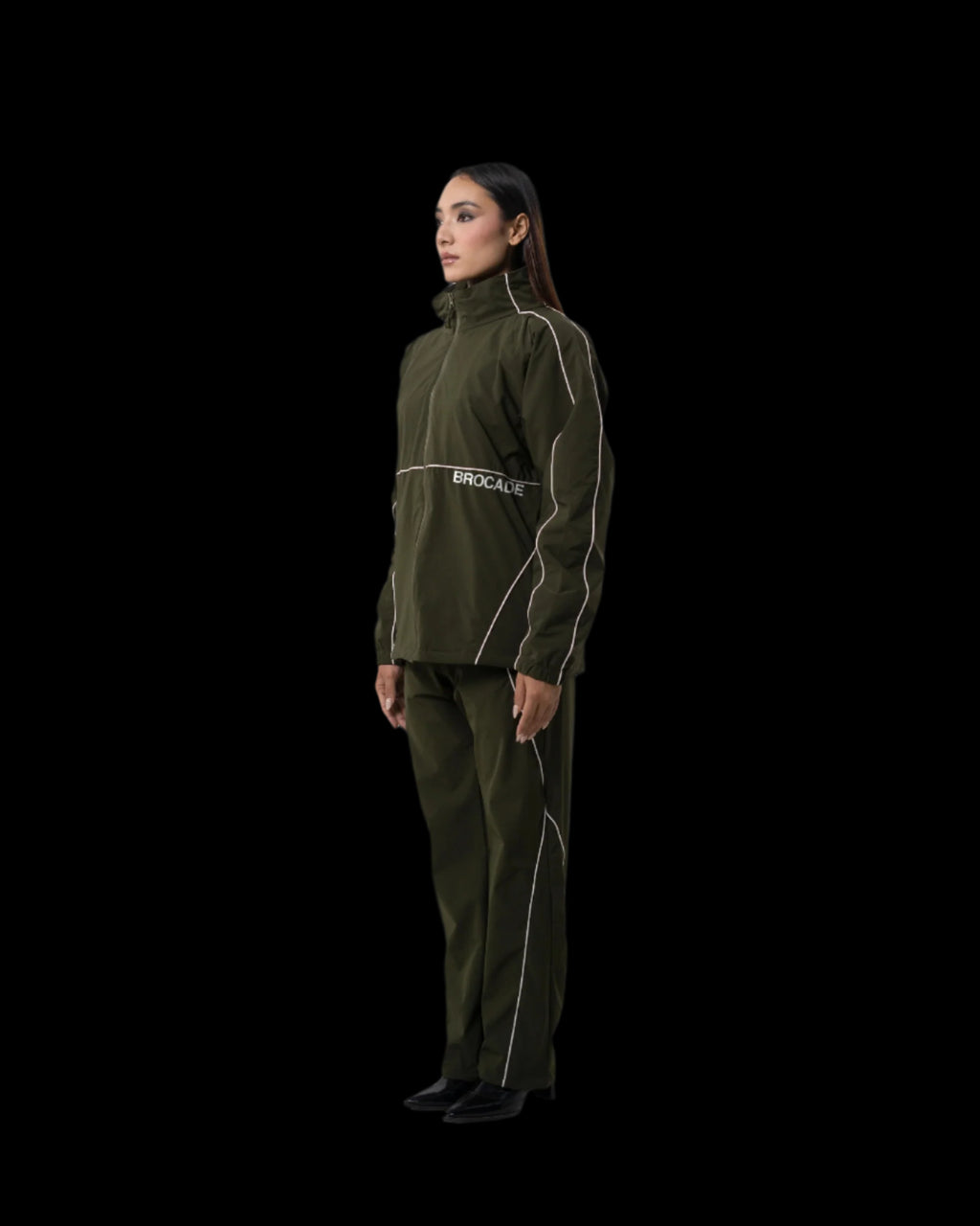 TRICOLOR PIPED ELEGANCE JACKET GREEN