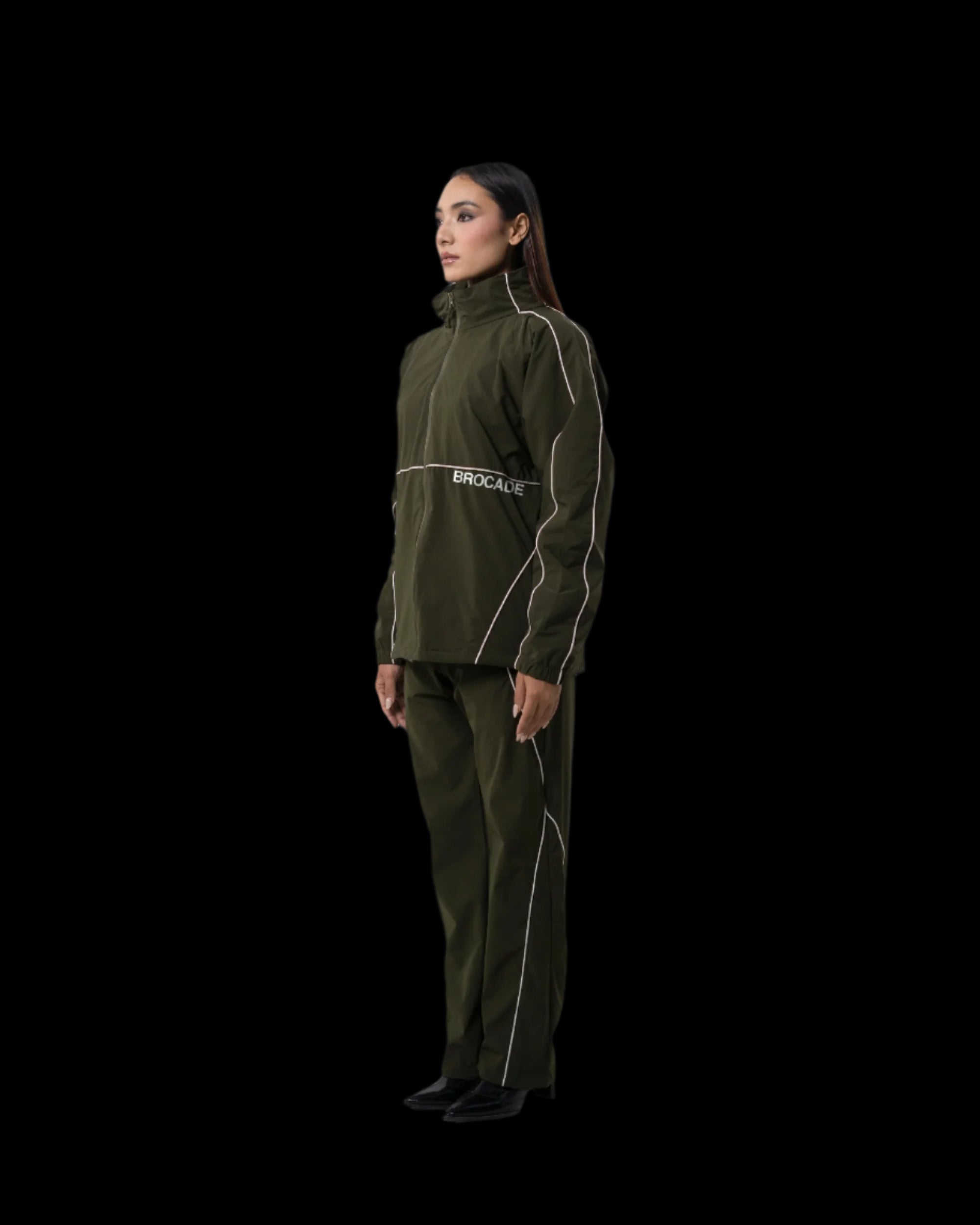 TRICOLOR PIPED ELEGANCE JACKET GREEN