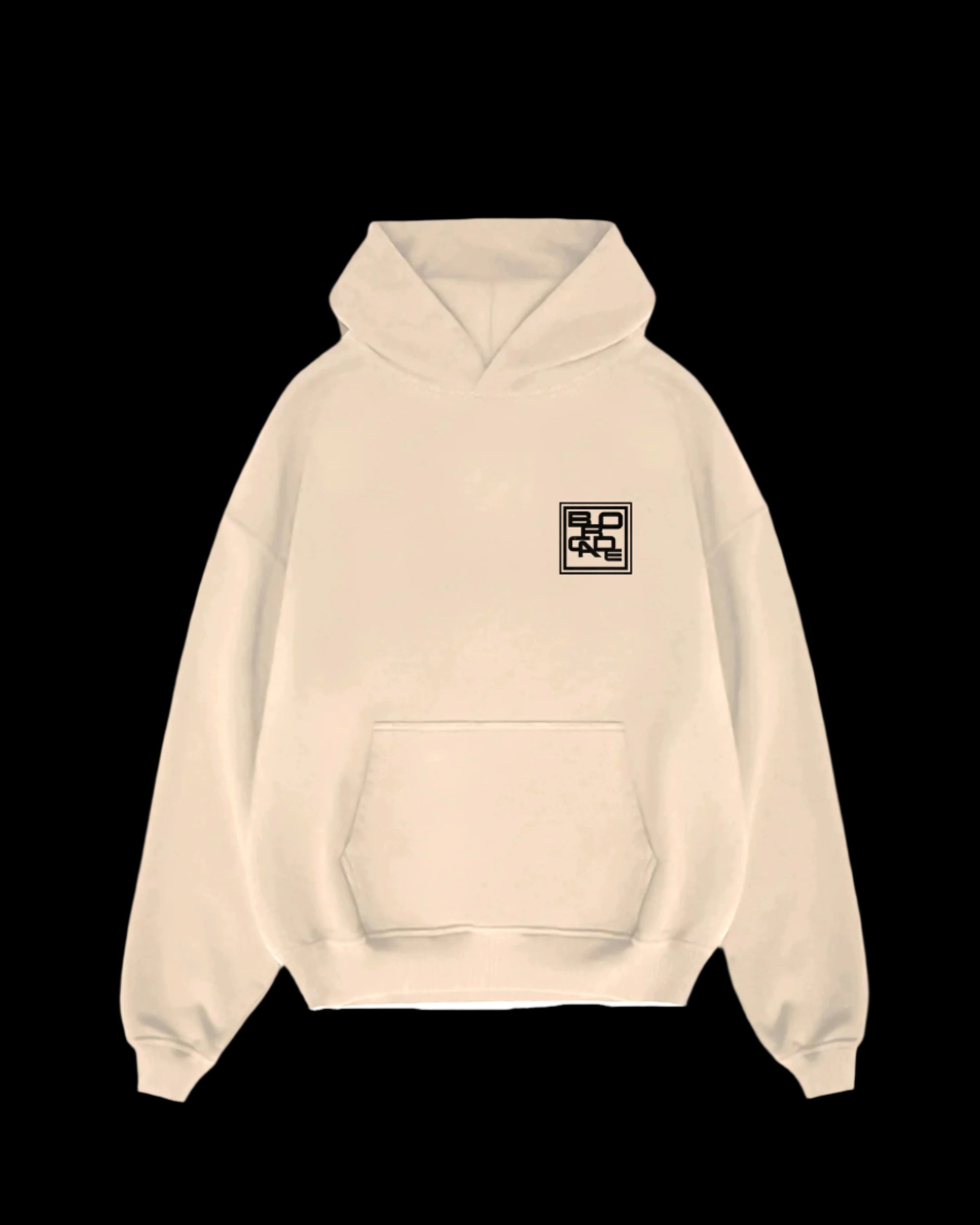 Monogram Beige Hoodie Front