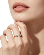 BROCADE OPEN HEART RING