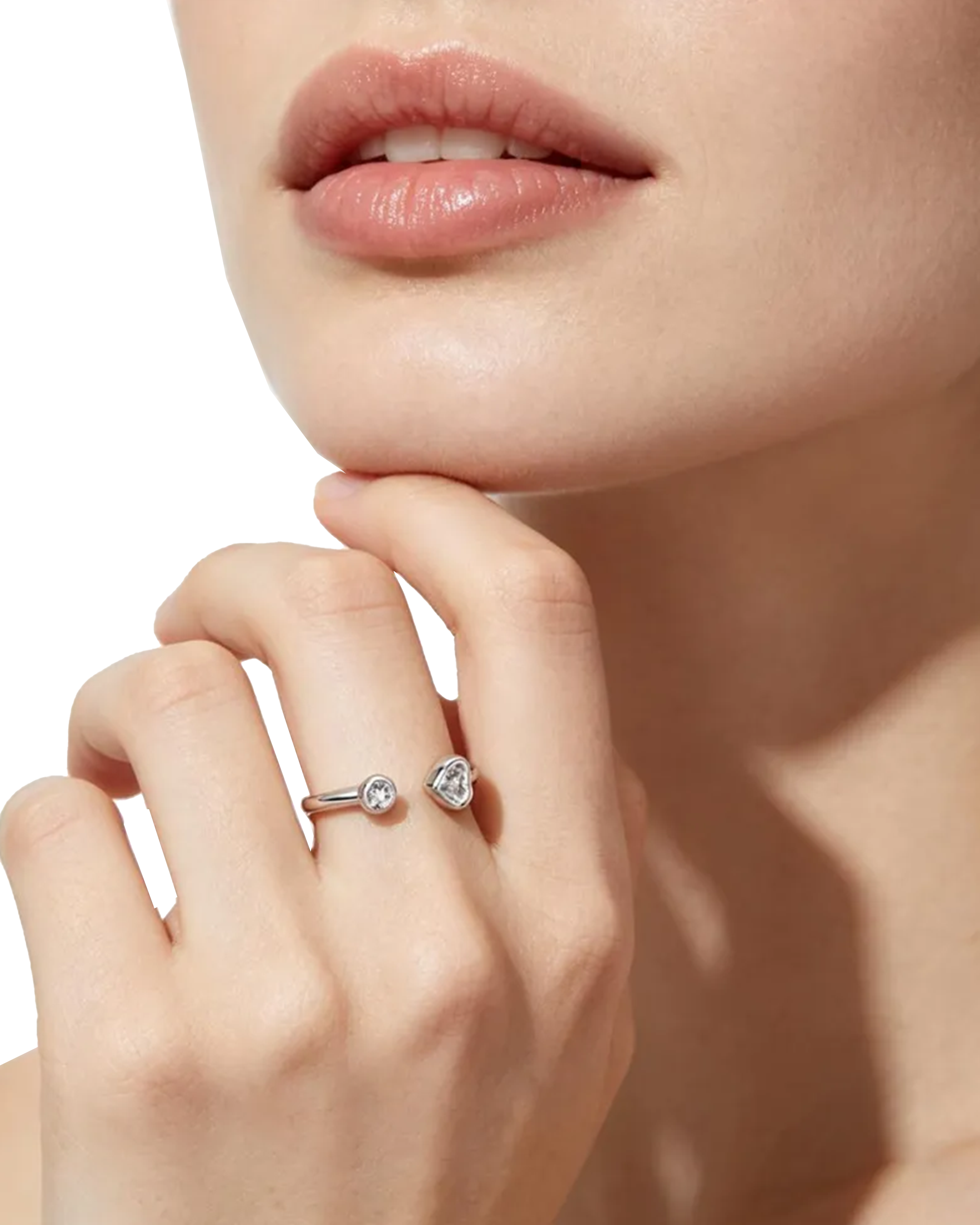 BROCADE OPEN HEART RING