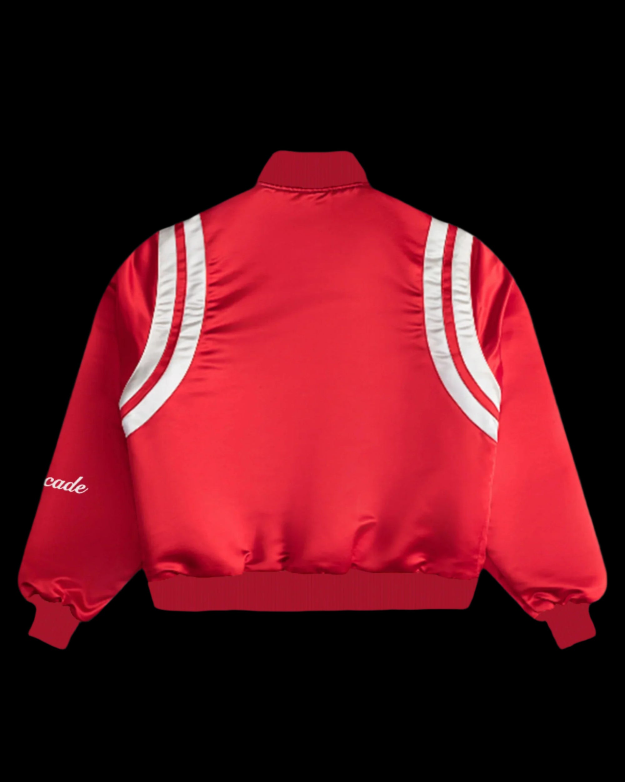 SATIN RED BOMBER JACKET