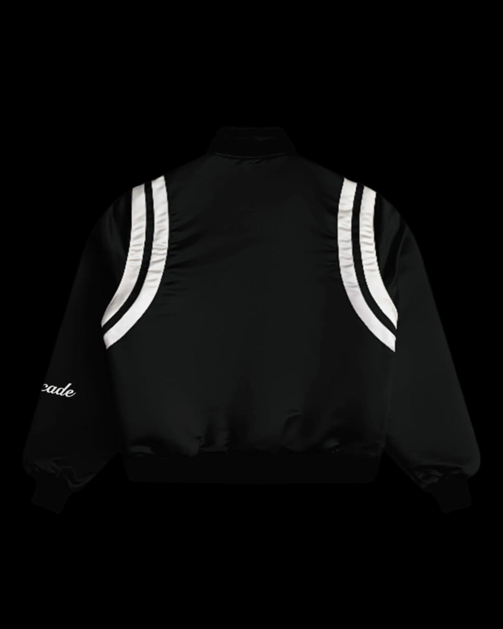 SATIN BLACK BOMBER JACKET