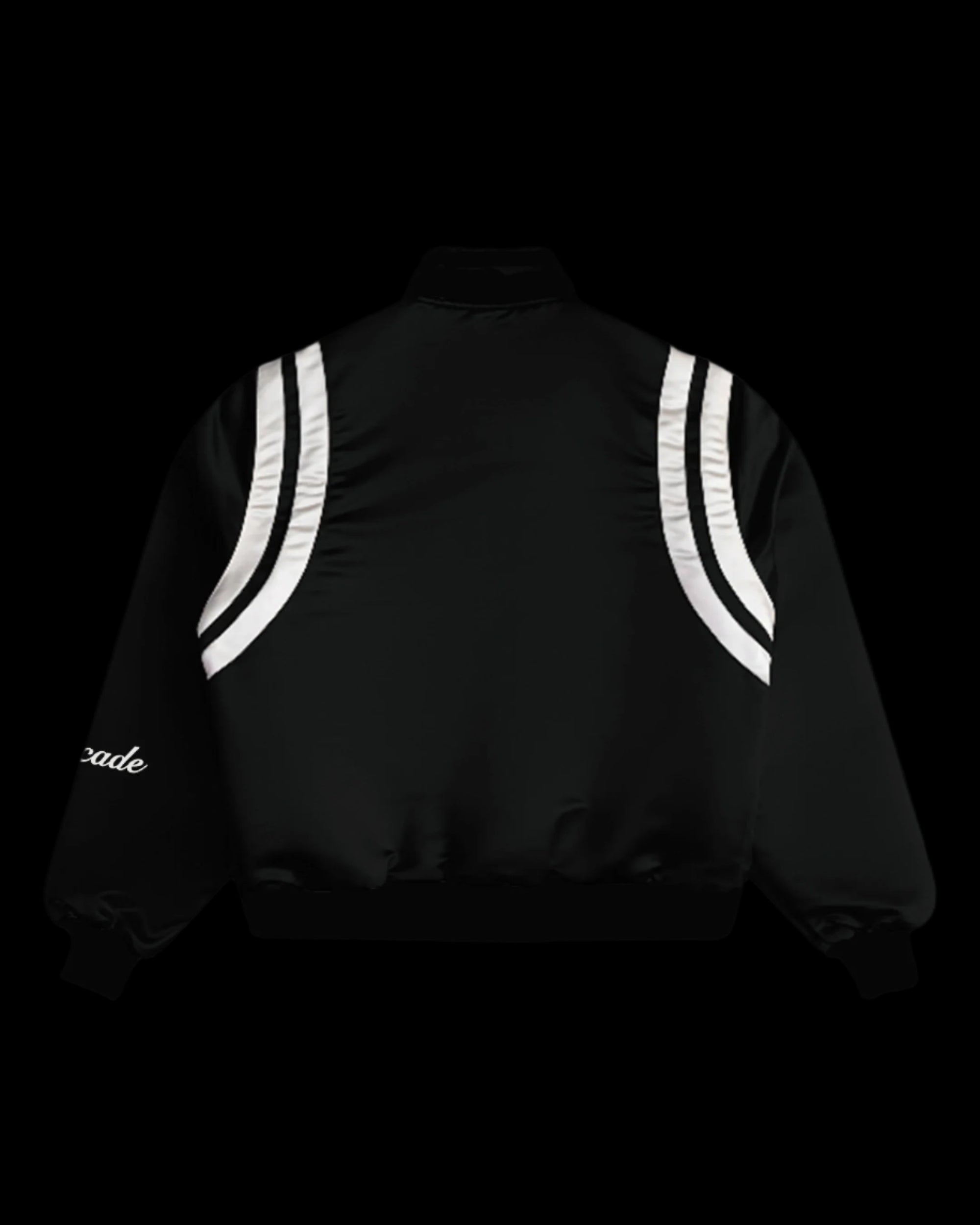 SATIN BLACK BOMBER JACKET