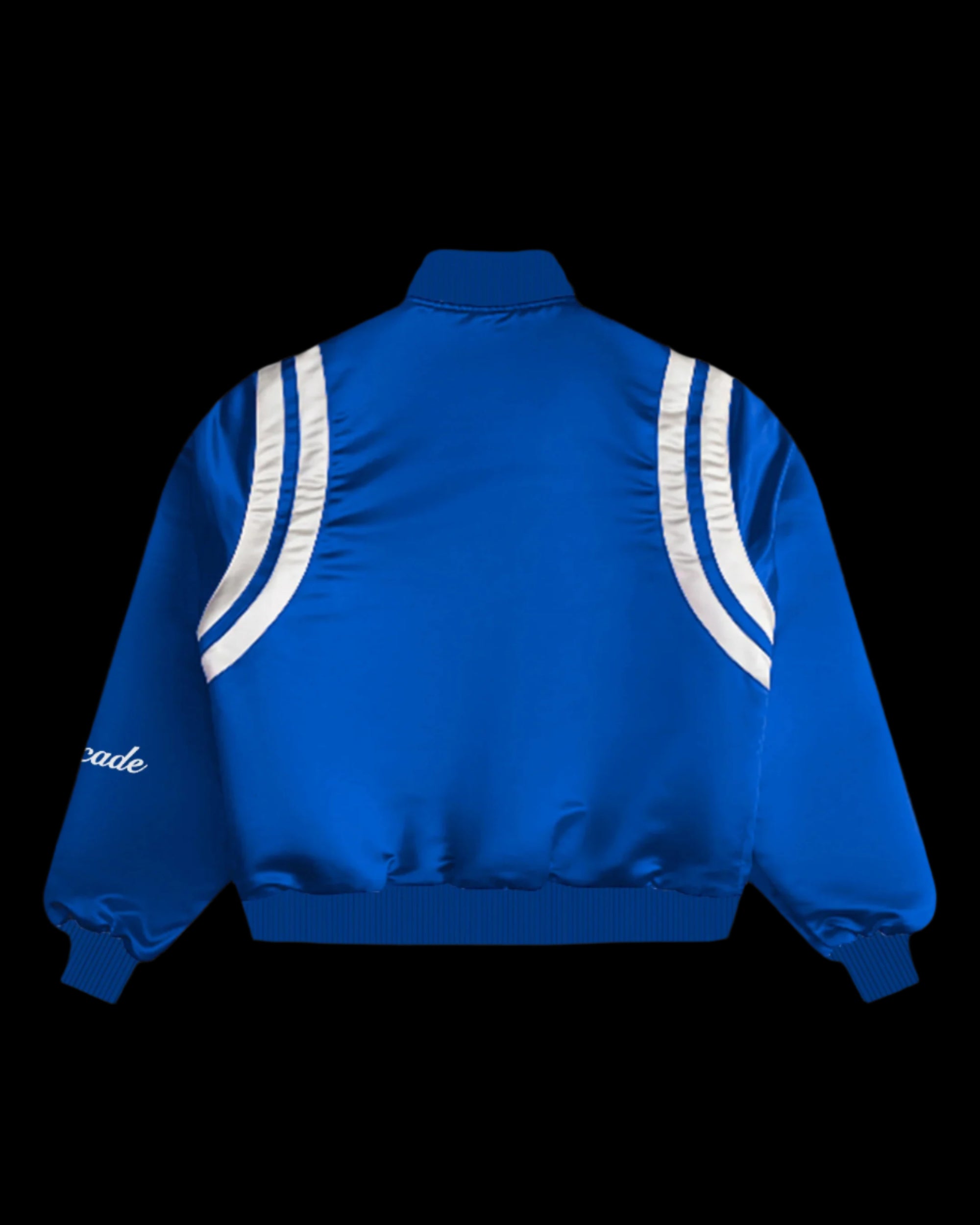 SATIN BLUE BOMBER JACKET