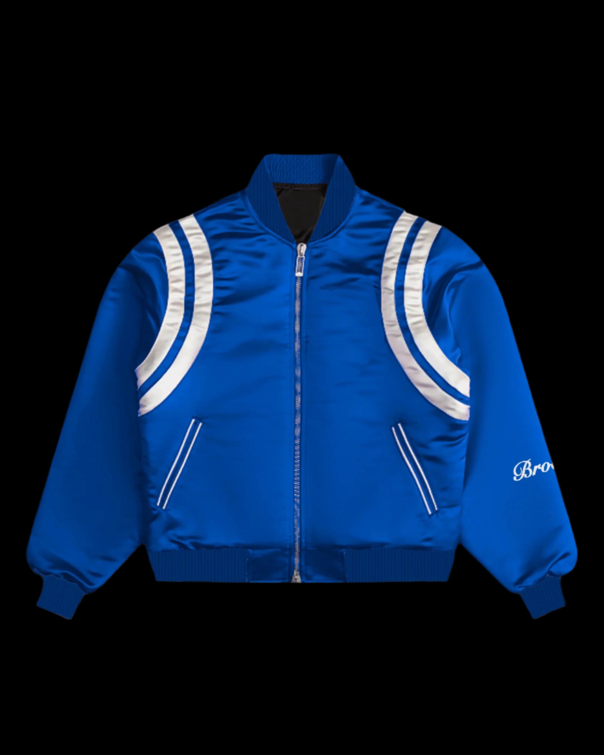SATIN BLUE BOMBER JACKET