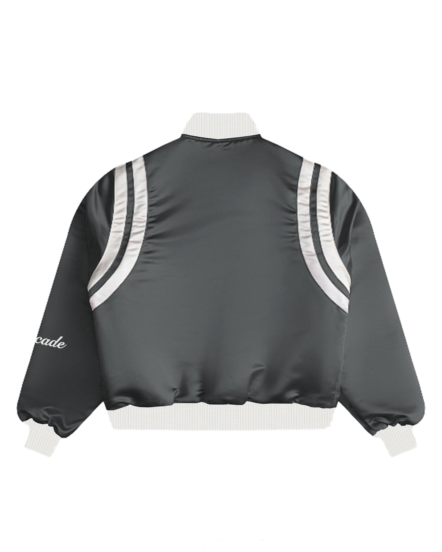 SATIN GREY BOMBER JACKET