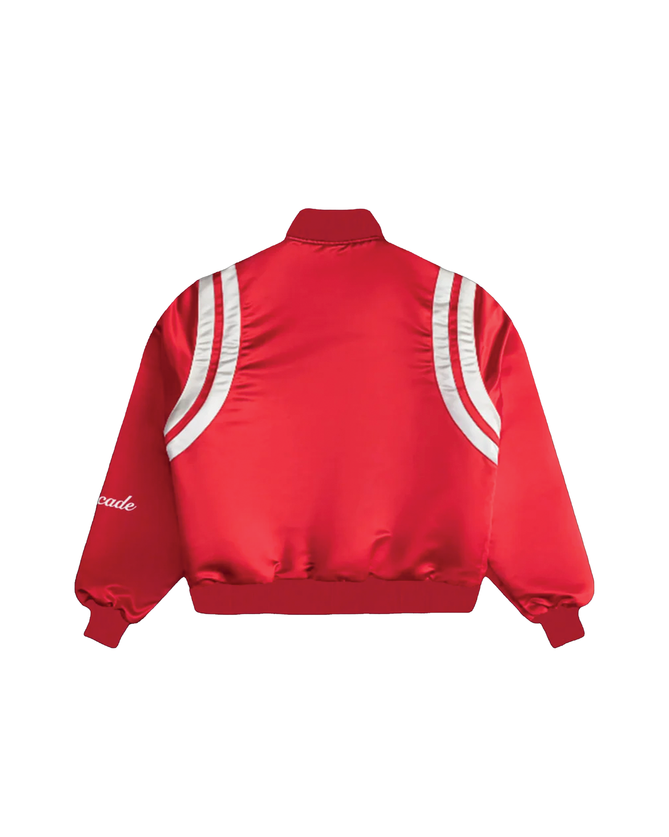 SATIN RED BOMBER JACKET