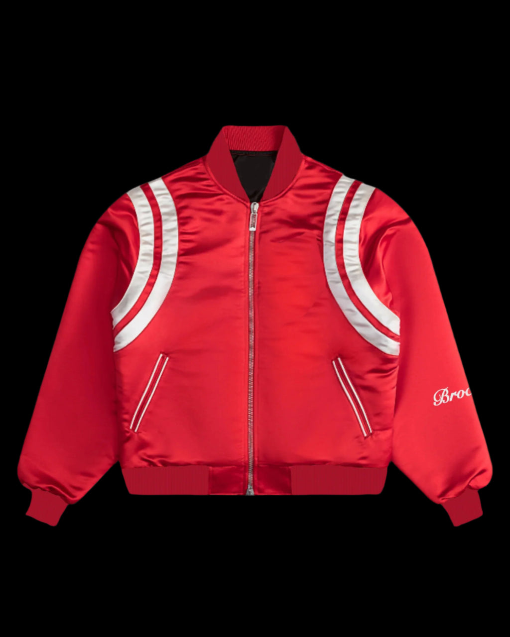 SATIN RED BOMBER JACKET