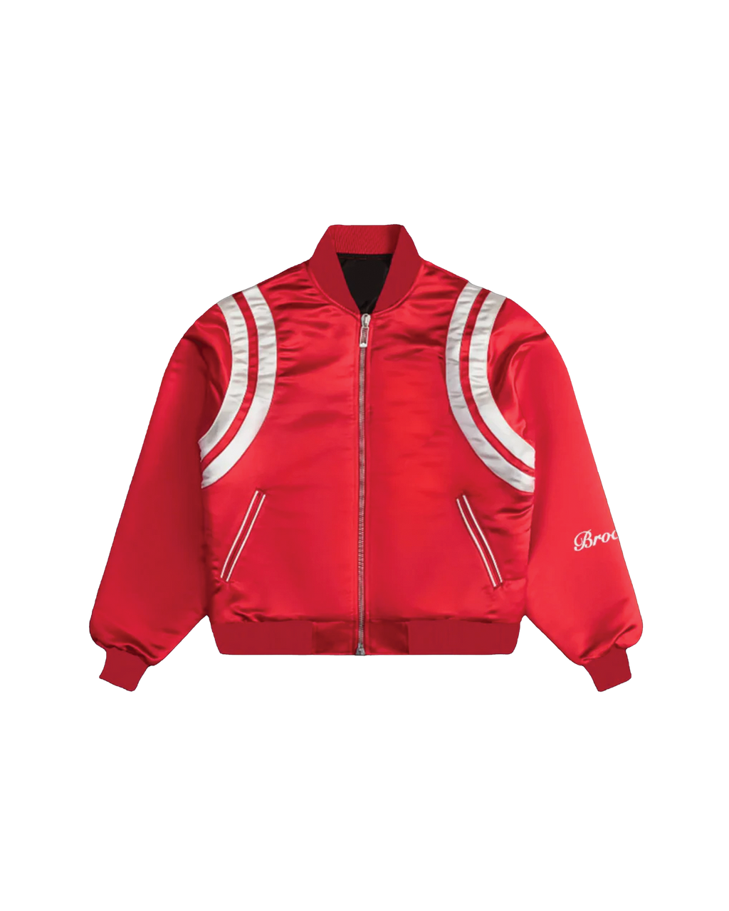 SATIN RED BOMBER JACKET