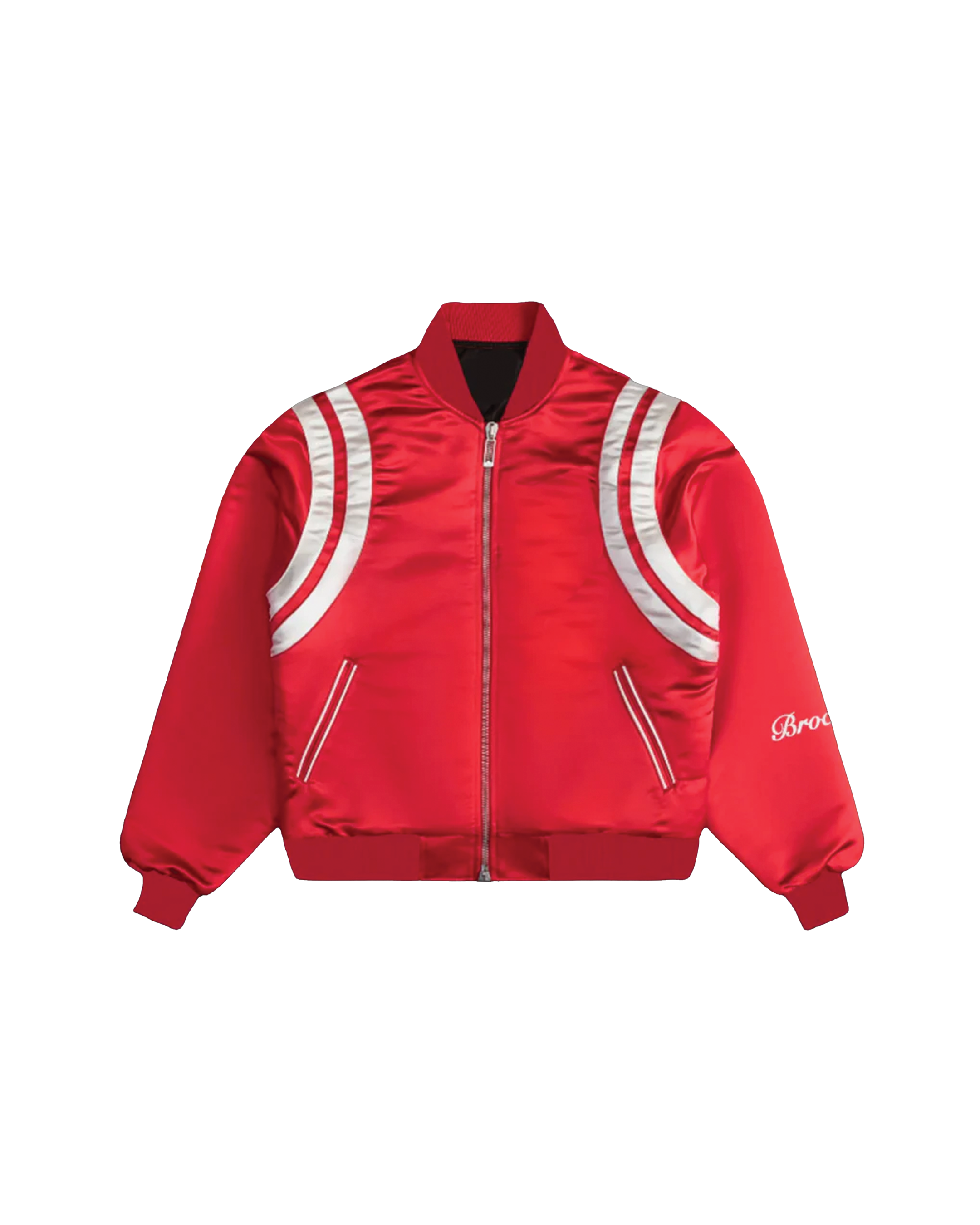 SATIN RED BOMBER JACKET